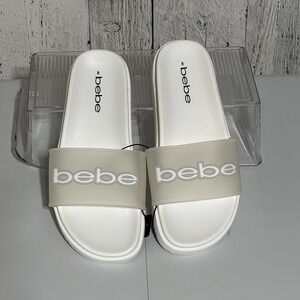 Bebé Womens White Sandal Translucent Strap Size 8 NWT Pool , Beach
